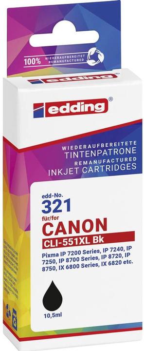Image du produit Edding Cartouche Remplace Canon CLI-551XL Compatible Photo Noir EDD-321