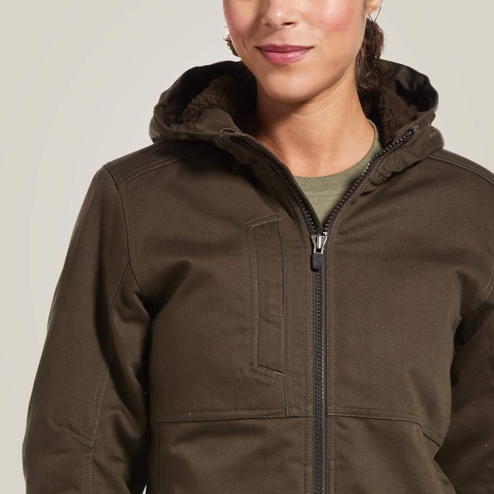 Actual product image Ariat 's waterproof hooded jacket rebar duracanvas (L)