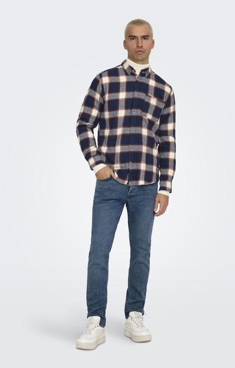 Actual product image Only & Sons Onsral Ls Slim Check Shirt (XXL)