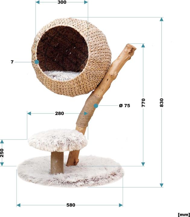 Actual product image Wiltec Fudajo (83 cm, Brown, Cream)