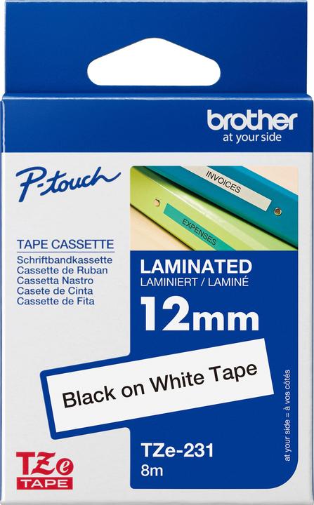 Brother TZe-231 (1.20 cm, Noir, Blanc)