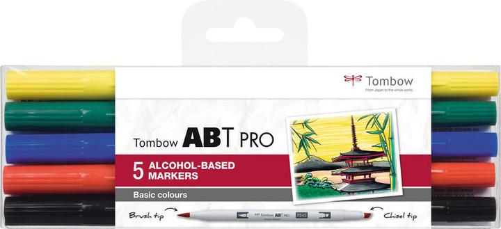 Productafbeelding Tombow Dubbele penseelpen ABT PRO (Rood, Zwart, Blauw, Groen, 5 x)