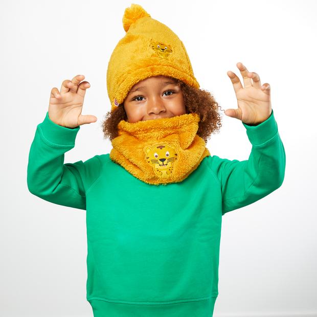 Produktbild Affenzahn Mütze Tiger recyceltes Fleece senf