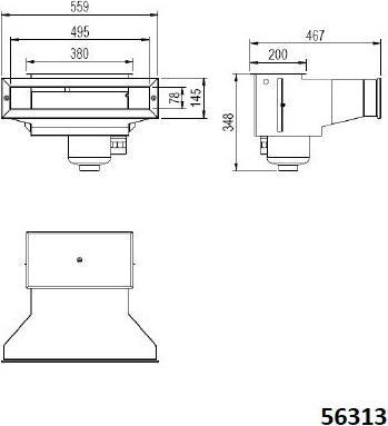 Immagine prodotto Astral Pool Skimmer in acciaio inox a bocca stretta da 550 a 500 per piscine in cemento e piastrellate 56313