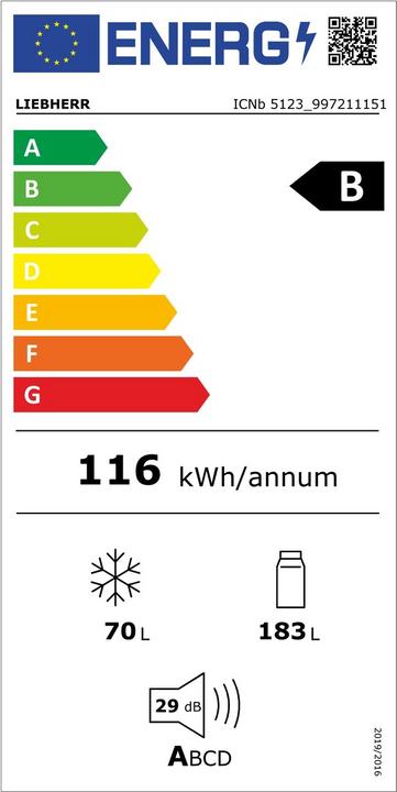 Label énergétique Liebherr ICNb 5123 Plus (253 l)