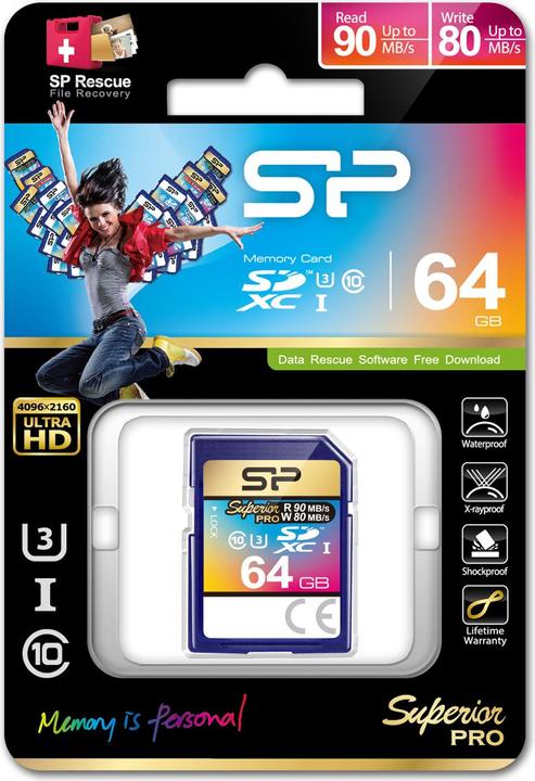 Silicon Power Superior SDXC UHS-1 (U3) 64GB (64 GB, SDXC, U3, UHS-I)