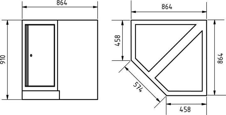 Image du produit Kraftwerk Meuble d'angle (86.40 cm, 91 cm)