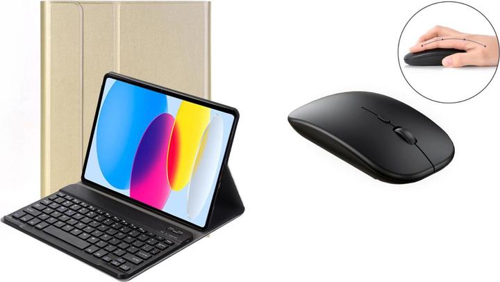 Actual product image Lobwerk 3in1 Bluetooth Keyboard (Black) + Mouse + Cover for Apple iPad 10th Gen 2022 10.9 inch Inch Inch (X)