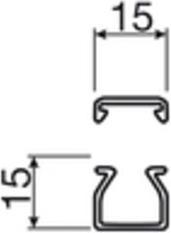 Produktbild Hager Installationskanal PVC LF, 15 x 15 x 2.000 mm, steingrau (Kabeldurchlass, 200 cm)