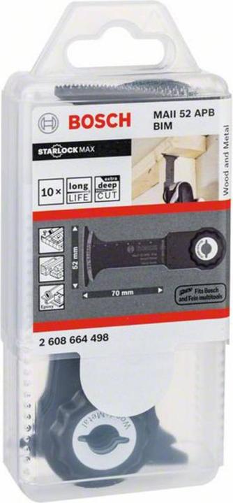 Produktbild Bosch Professional Zubehör BIM Tauchsägeblatt MAII 52 APB, Wood and Metal, 70 x 52 mm, 10er-Pack