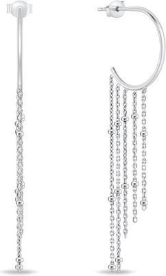 Image du produit Brilio Silver - Boucles d'oreilles hoop stylées avec chaînes EA863W