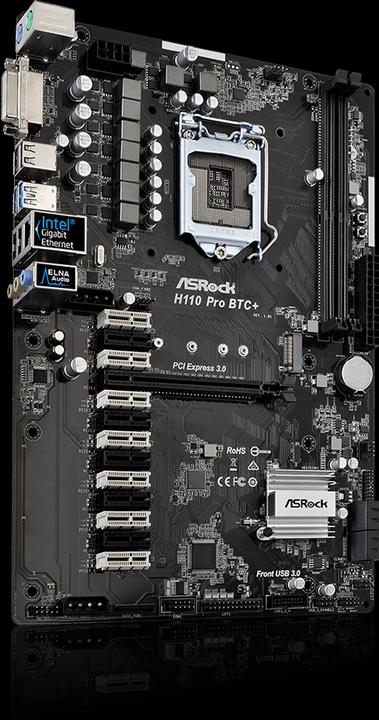 Image du produit AsRock H110 Pro Btc+ (LGA 1151, Intel H110, ATX)