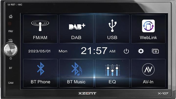Xzent X-107 2-Din 6.75 Infotainer DAB und Weblink Cast