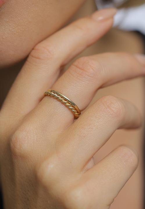 Produktbild Elli Ring Basic Twisted 2er Set 925 Silber (52, 925 Silber)