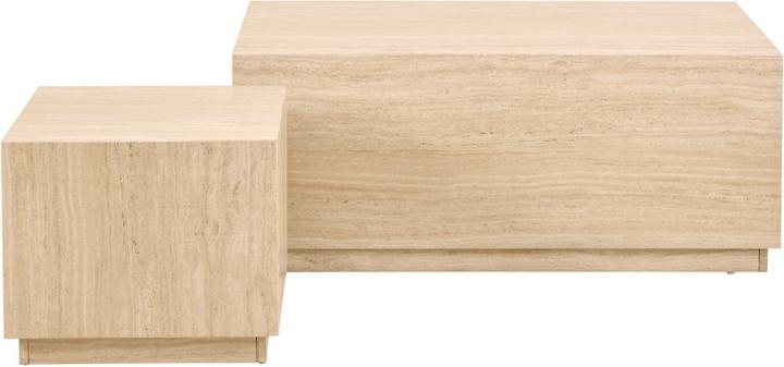 Actual product image AC Design Dice Couchtisch Travertin-Rohpapier (100 x 60 x 42 cm)