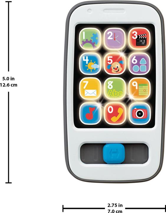 Actual product image Fisher-Price Learning fun smartphone music learning toy for babies, grey, German version (German)