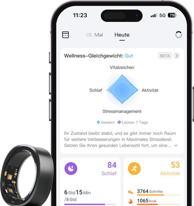 Produktbild RingConn Smart Ring (Gen1) (6, Mitternachtsschwarz)