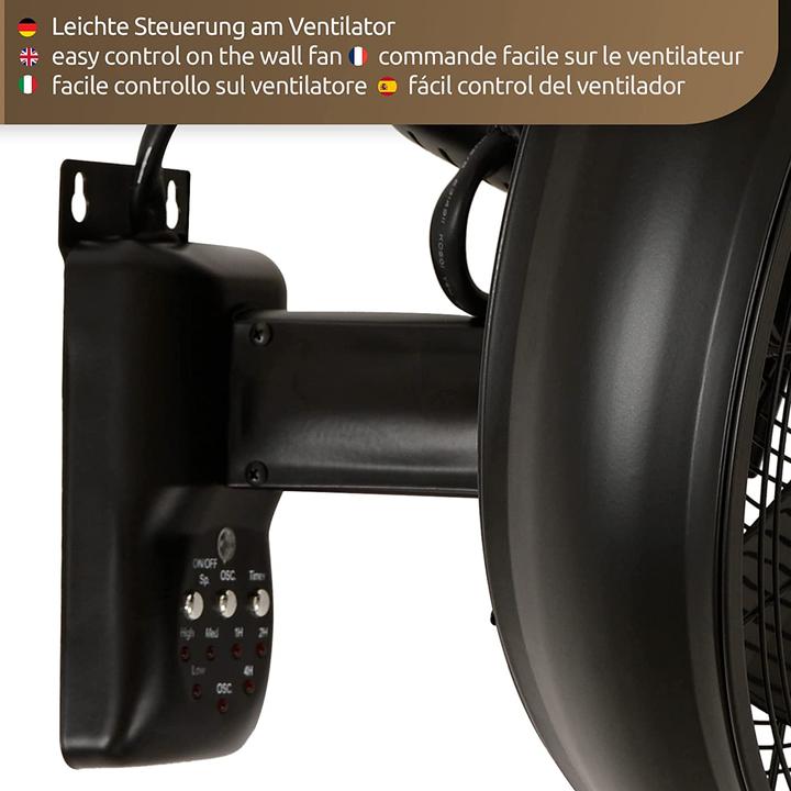 Actual product image EMZ Wall fan with remote control (67.50 dB)