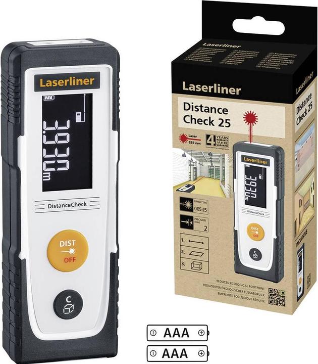 Produktbild Laserliner DistanceCheck Laser-Entfernungsmesser 25 m (25 m, 650 nm)