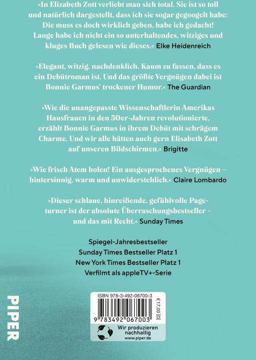Produktbild Piper Eine Frage der Chemie (Deutsch, Bonnie Garmus, 2024)