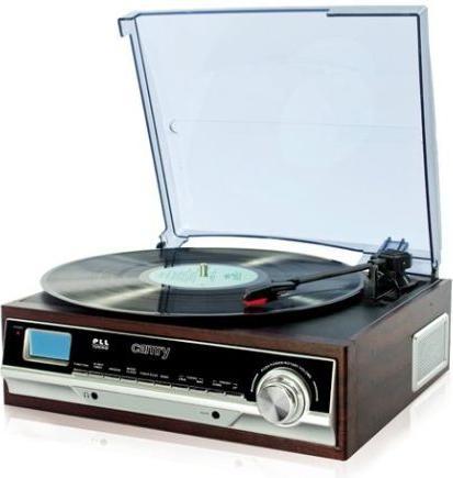 Actual product image Camry CR 1113 Audio turntable with belt drive, cappuccino, chrome, wood (Semi-automatic)
