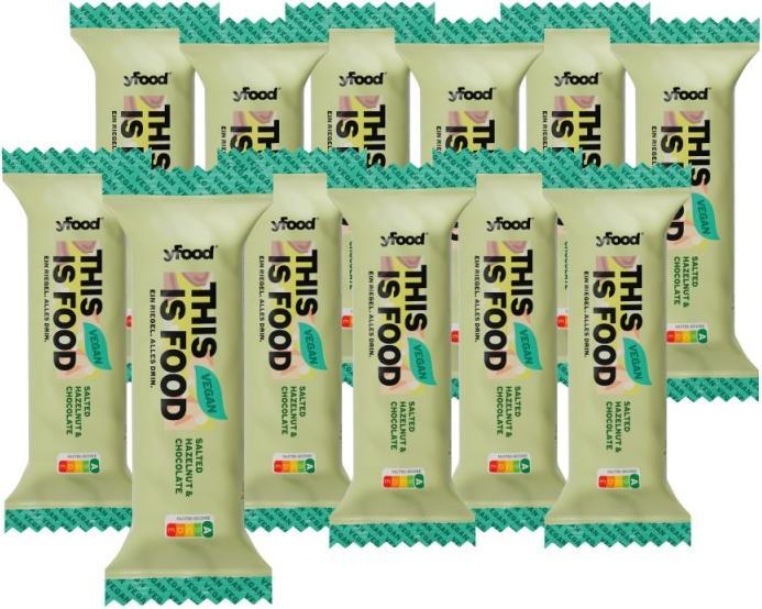 Immagine prodotto YFood Barretta proteica vegana Nocciola salata e cioccolato 60g (Nocciola salata e cioccolato, 12 pz., 720 g)