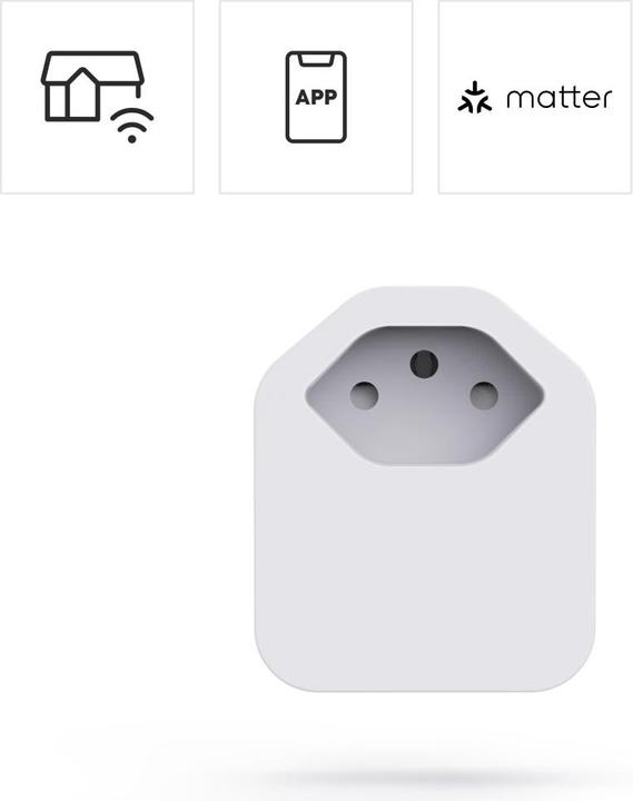 Actual product image Hama Smarte WLAN-Steckdose f Schweiz, Matter, sprach-/appgesteuert, Strommessung