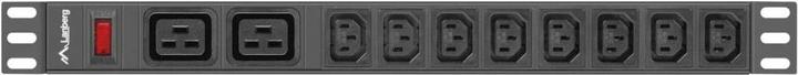 Produktbild Lanberg PDU-02I1908I-0200-C20-BK Stromverteilereinheit (PDU) 10 AC-Ausgänge 1U