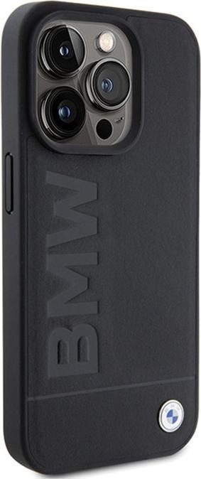 Actual product image BMW BMHMP15XSLLBK iPhone 15 Pro Max 6.7" czarny/black MagSafe Leather Hot Stamp (Apple iPhone 15 Pro Max)