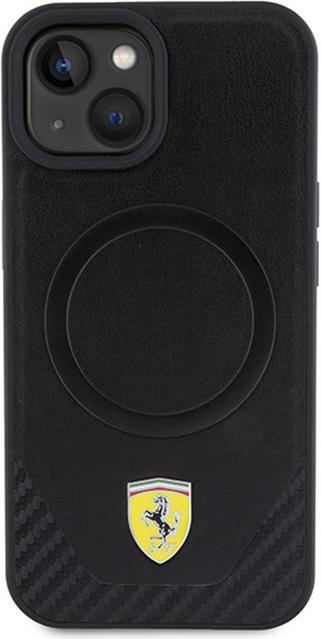 Immagine prodotto Ferrari FEHMP15SPTEK Custodia rigida per iPhone 15 6,1" in carbonio/nero con logo in metallo MagSafe (Apple iPhone 15)
