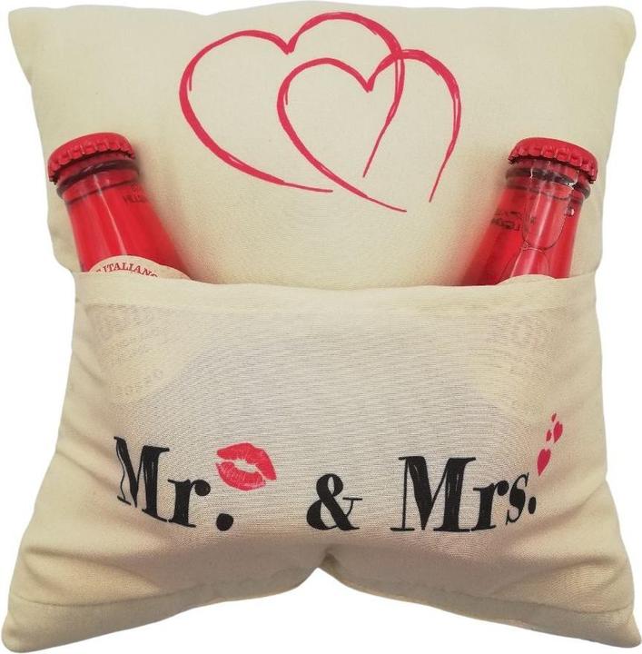 Produktbild Hergo Creation Kissen 25x25 cm m.Tasche Mr.& Mrs.8936 (25 x 25 cm)