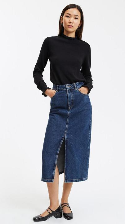 Produktbild La Redoute Collections Pullover mit gerüschtem Stehkragen und langen Ärmeln (M)