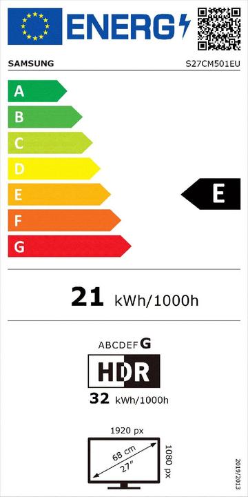 Energy Label Samsung M50C (1920 x 1080 pixels, 27")