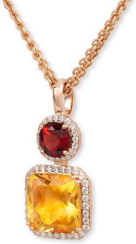 Produktbild Breuning ANHÄNGER - E.GRANAT/E.CITRIN/BRILL. 0,318 Ct. H/si (750/18 K Gold)