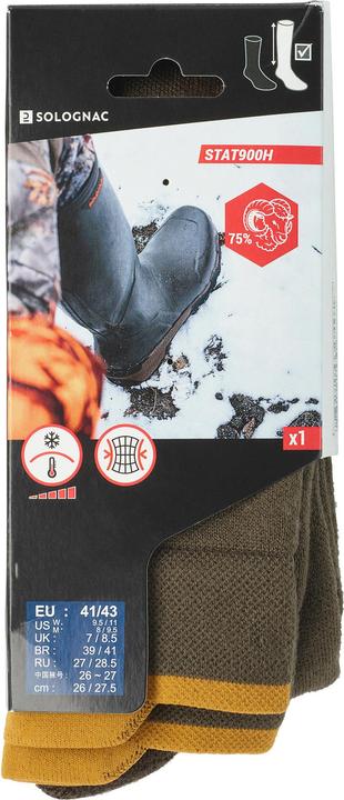 Actual product image Solognac Hunting Warm Full-Length Merino Wool Socks Stat 900 (41 - 43)