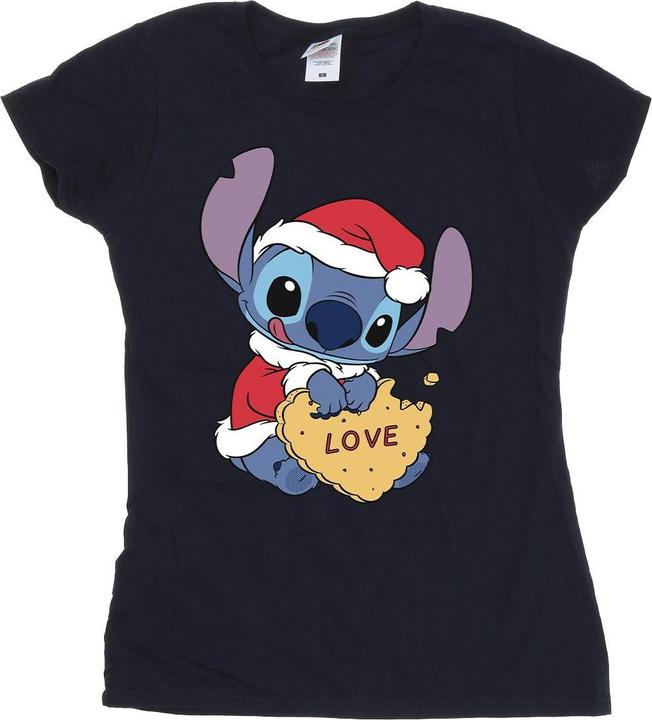 Produktbild Disney Lilo And Stitch Christmas Love Biscuit TShirt (L)