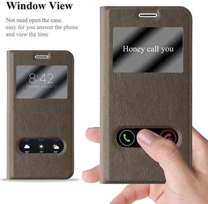 Actual product image Cadorabo Book with View double window cover (Samsung Galaxy J5 (2016))
