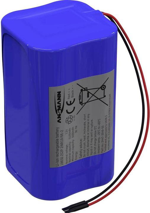 Image du produit Ansmann Pack de batteries 2S2P 4x 18650 câble Li-Ion 7.2 V 5100 mAh (1 pcs, 18650, 5100 mAh)