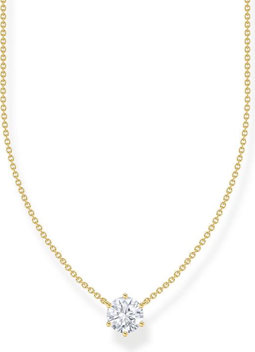 Image du produit Thomas Sabo Chaîne avec pendentif blanc en zirconium doré (Argent sterling 925, Or jaune 750 plaqué or, 40 cm)