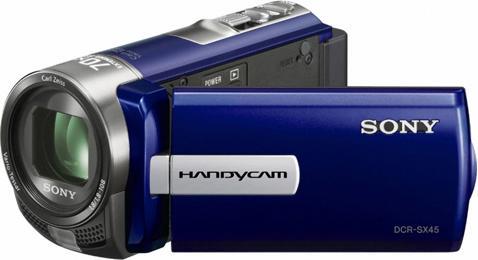Actual product image Sony DCR-SX45, Standard Definition, Flash, 60x Zoom, Blue (60 x)