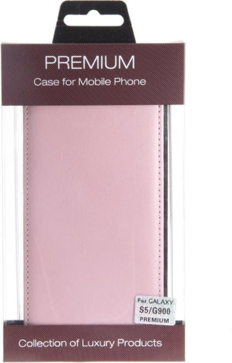 Productafbeelding OEM Slank Leren Flip Case S5 Galaxy G900 roze (Samsung Galaxy S5)