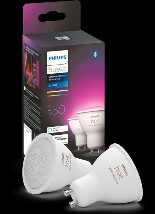Produktbild Philips Hue LED Lampe (GU10, 4.20 W, 400 lm, 2 x, E)
