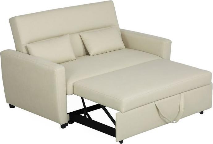 Actual product image Swisshandel24 Schlafsofa, 2-Sitzer Sofa mit Schlaffunktion, Verstellbare Rückenlehne, Beige