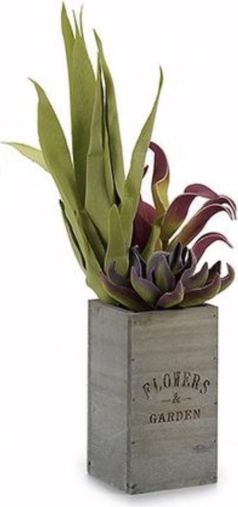 Image du produit Natura Punto Pot de fleurs en bois avec impression, rectangulaire, 10 x 50 x 10cm