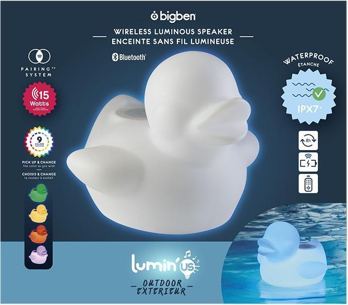 Image du produit Bigben Haut-parleur Bluetooth Lumin'Us Duck (8 h, Fonctionnement sur batterie)