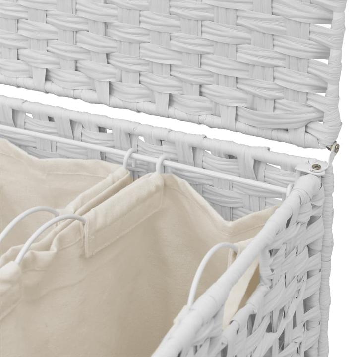 Actual product image VidaXL Laundry basket with castors White 66x35x60 cm Rattan, colour