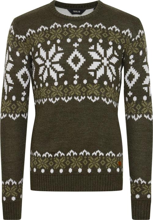 Image du produit Solid Norwig Pull En Grosse Maille Pull-Over Tricot Pour Homme Avec Encolure Rond (L)