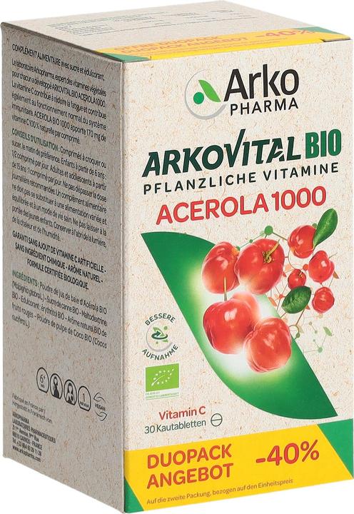 Immagine prodotto Arkopharma Arkovital Bio Acerola Kautabletten 1000mg (60 Pezzo/i, Pillole, 191 g)