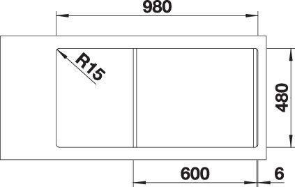 Immagine prodotto Blanco Dinas XL 6 S (Lavandino montato in alto, 100 cm, 50 cm)