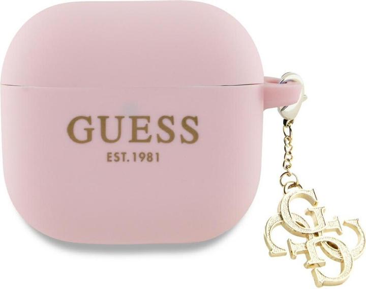 Actual product image Guess Cover for AirPods 4 Silicone 4G Charm Pink (Headphone bag)